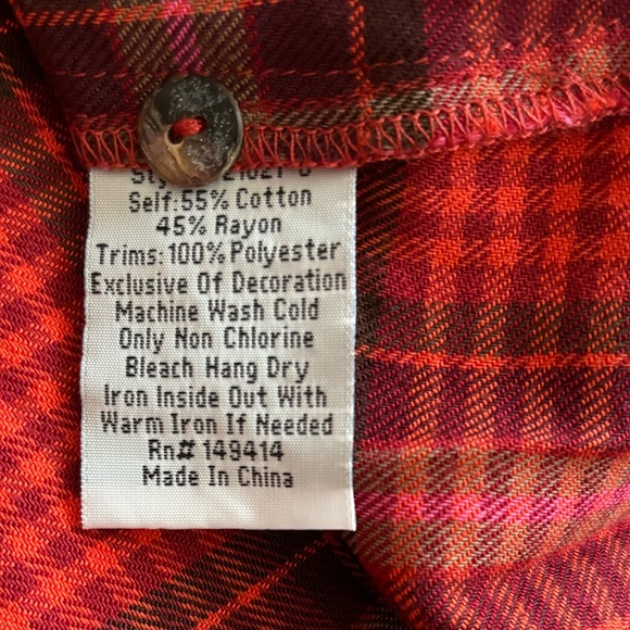 NWT Johnny Was Oversized Roma Button Down Plaid Embroidered Tunic Shirt - Picture 16 of 16